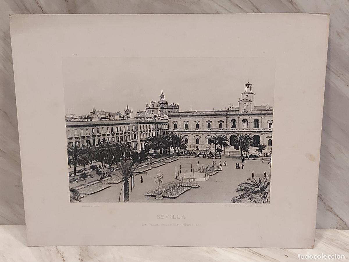 Arte: 1892 | SEVILLA | PLAZA NUEVA SAN FERNANDO | HAUSER Y MENET | FOTOTIPIA N.&ordm; 95