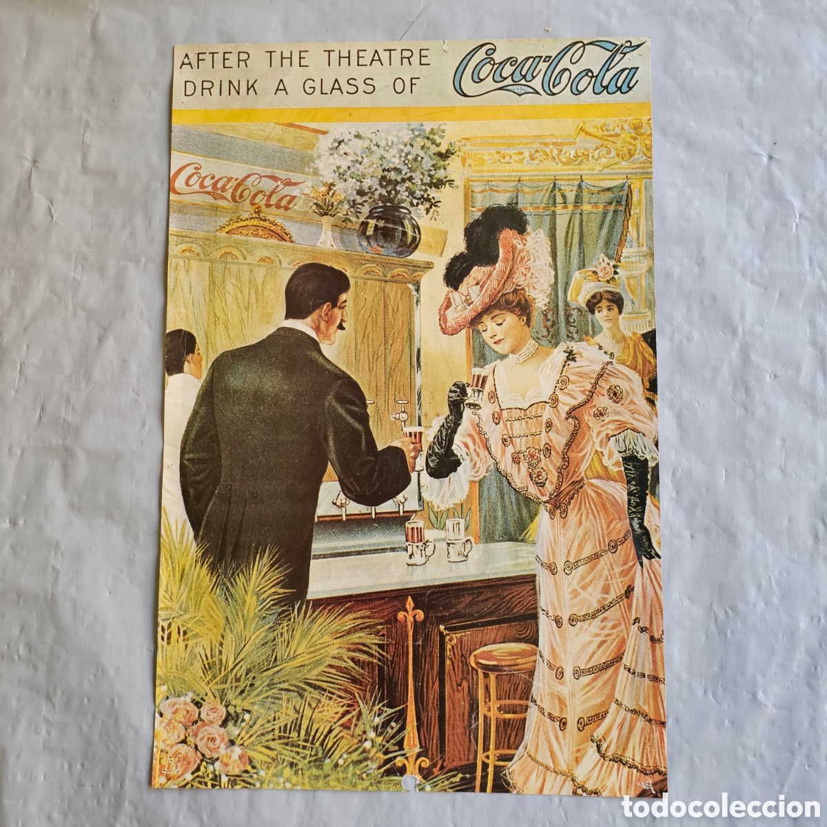 Kunst: Cartel, poster, lamina vintage Coca Cola, reproducci&oacute;n '70 de publicidad antigua After the Theatre.
