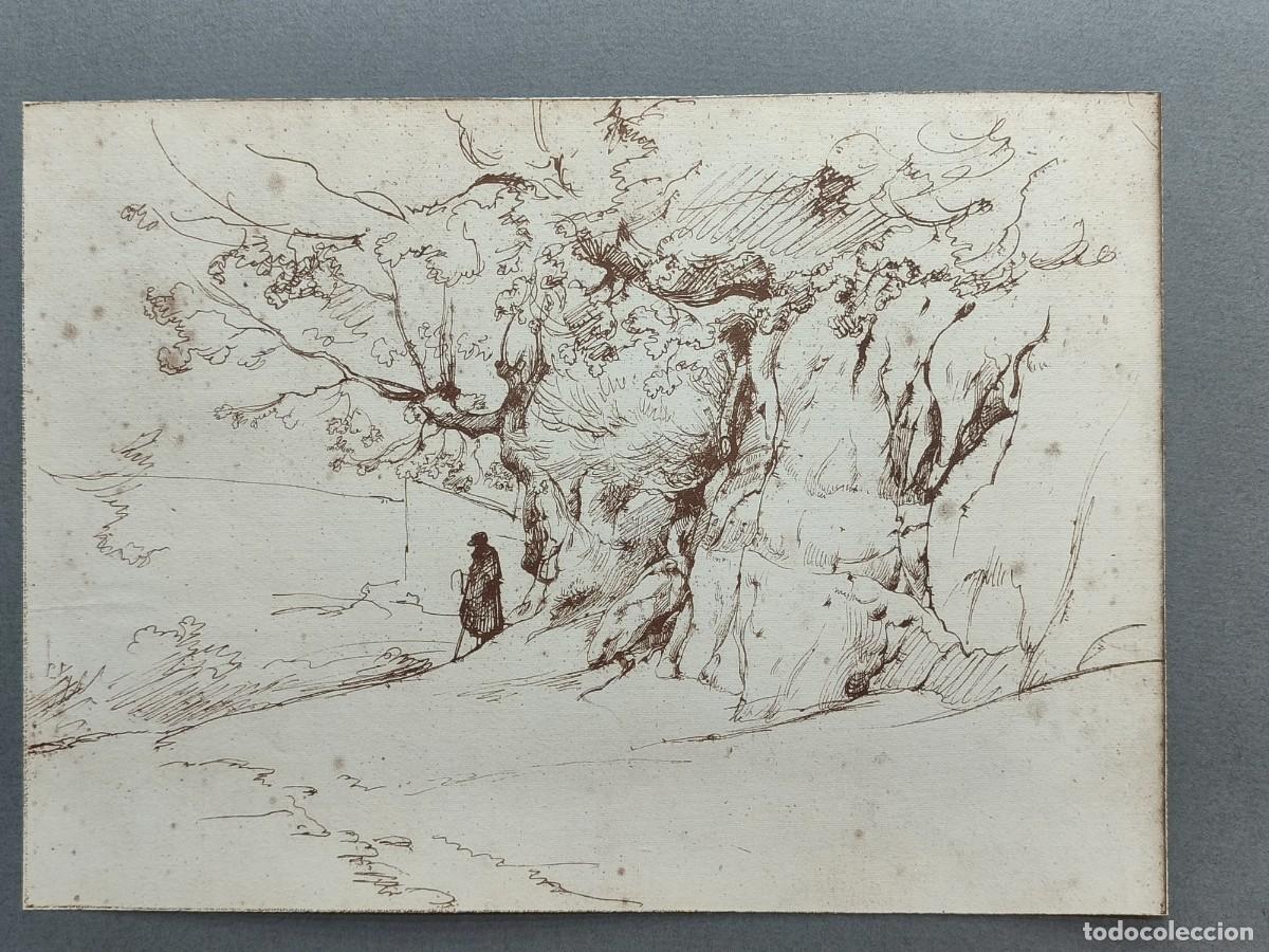Arte: Vertiente rocosa y boscosa . Trente deux dessins de Camille COROT 1974.