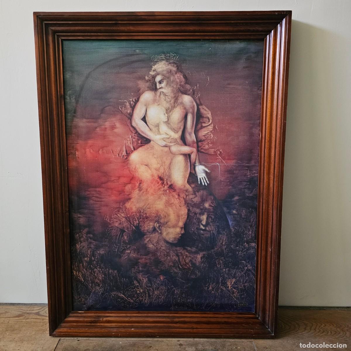 Arte: Cuadro muy grande con oleograf&iacute;a sobre obra de Constantino Font, enmarcado de calidad