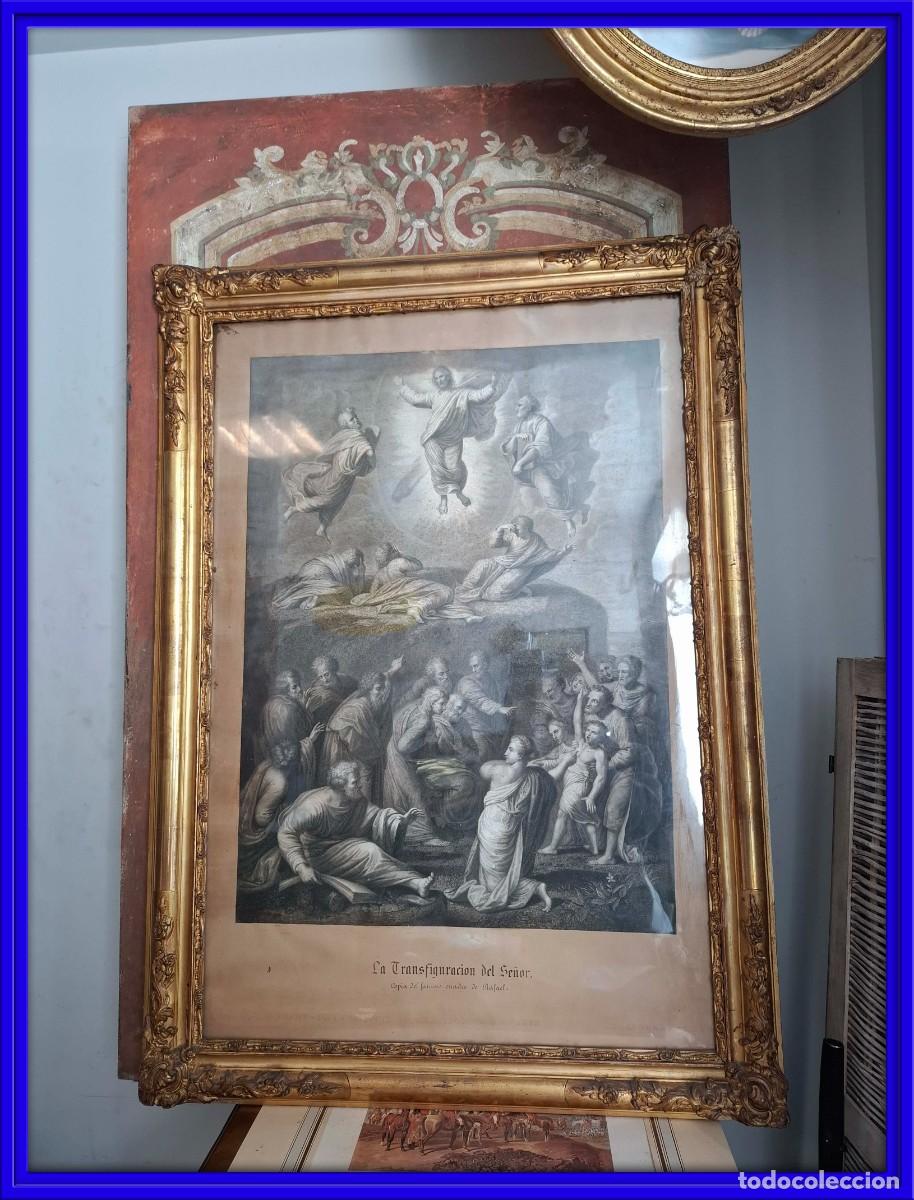 Arte: CUADRO ANTIGUO LA TRANSFIGURACION DEL SE&Ntilde;OR, ESPEJO DORADO SIGLO XIX