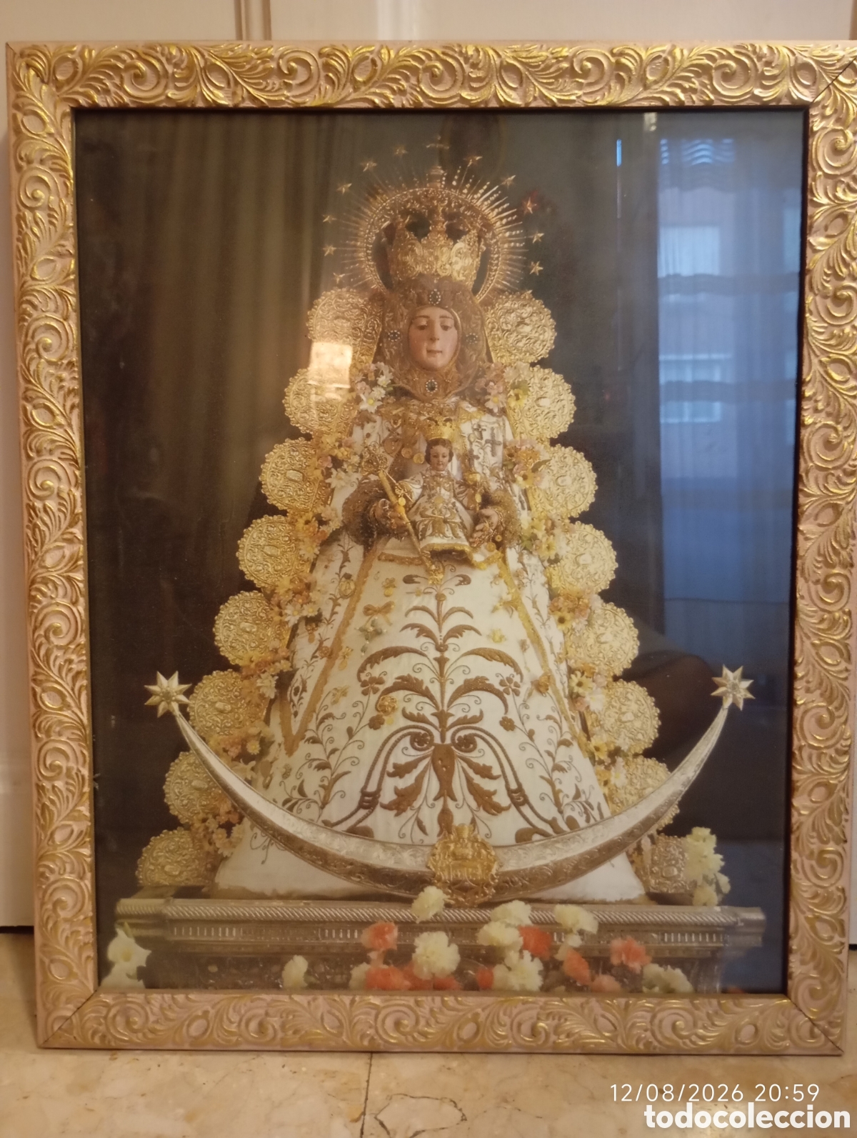 Arte: Beautiful framed picture of Nuestra Se&ntilde;ora del Roc&iacute;o