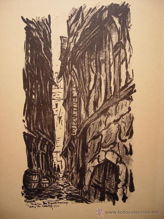 Kunst: Rouen, impasse des Hauts Mariages - Litograf&iacute;a original Contel 1920