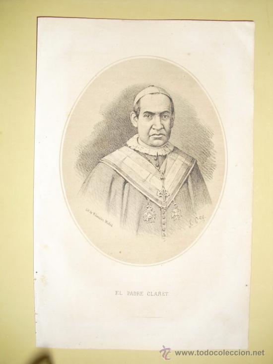 Arte: 1870 LITOGRAFIA DEL PADRE CLARET - Foto 1