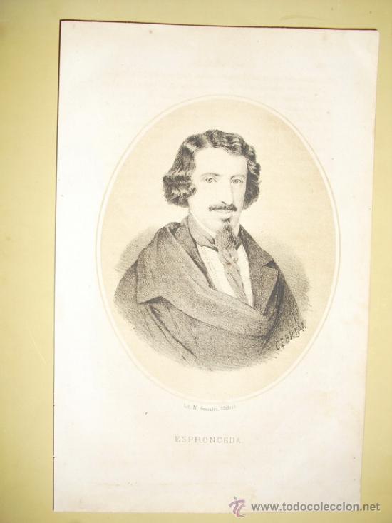 Arte: 1870 LITOGRAFIA DE ESPRONCEDA - Foto 1