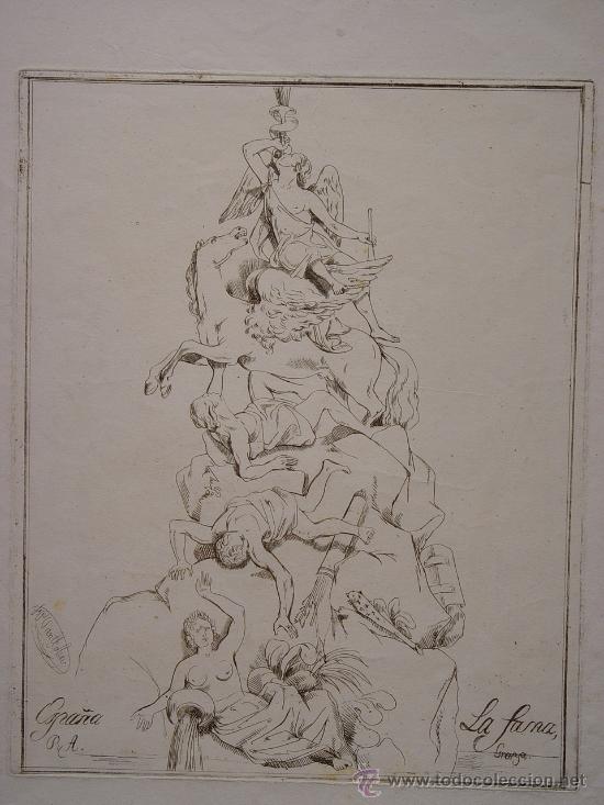 Art: Fuente de la Fama, La Granja de San Ildefonso - Litograf&iacute;a Van Halen 1847