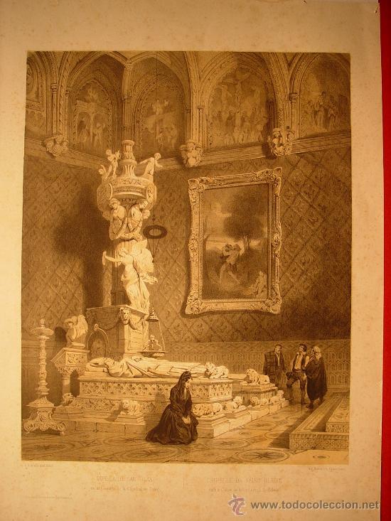 Kunst: Capilla de San Blas, catedral de Toledo - Litograf&iacute;a original - Villaamil