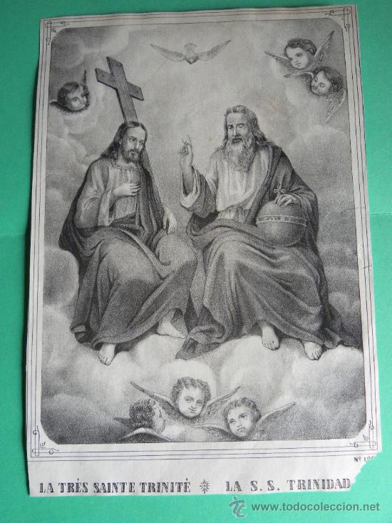 Arte: Litografia francesa Sainte Trinite Santa Trinidad Pric. S,XX