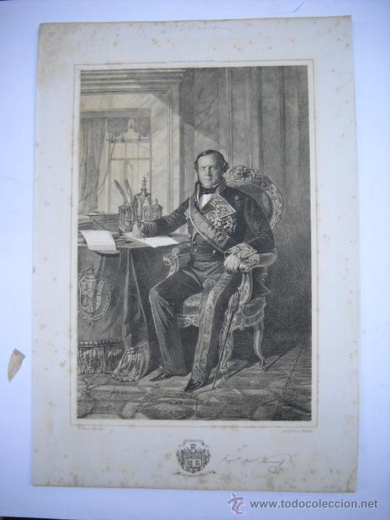 Arte: LITOGRAFIA DEL TENIENTE GENERAL FCO. ANTONIO NARVAEZ (GRANADA) 31x43, 10 P&Aacute;GINAS BIOGRAFIA