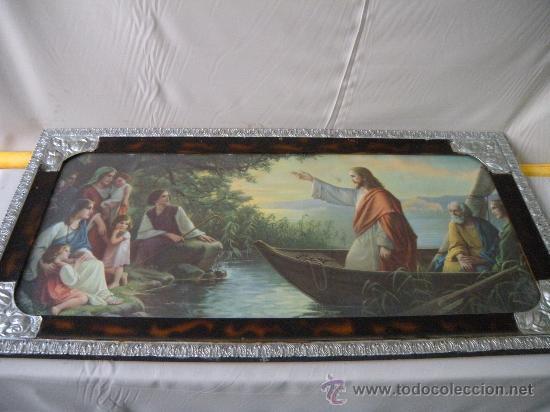 Arte: CUADRO LITOGRAF&Iacute;A JES&Uacute;S EN LA BARCA - Foto 1