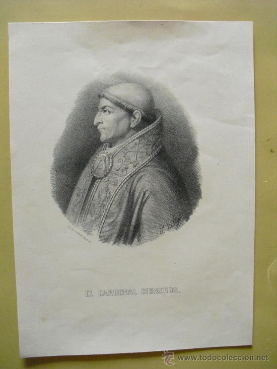 Arte: SIGLO XIX EL CARDENAL CISNEROS - Foto 1