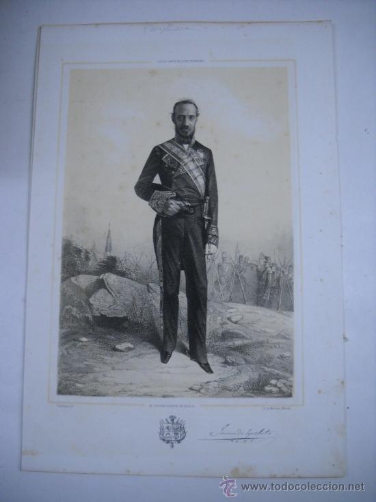 Art: LITOGRAFIA DEL TENIENTE GENERAL FRANCISCO JAVIER EZPELETA (PAMPLONA) + 1 HOJA CON LA BIOGRAFIA.1852.