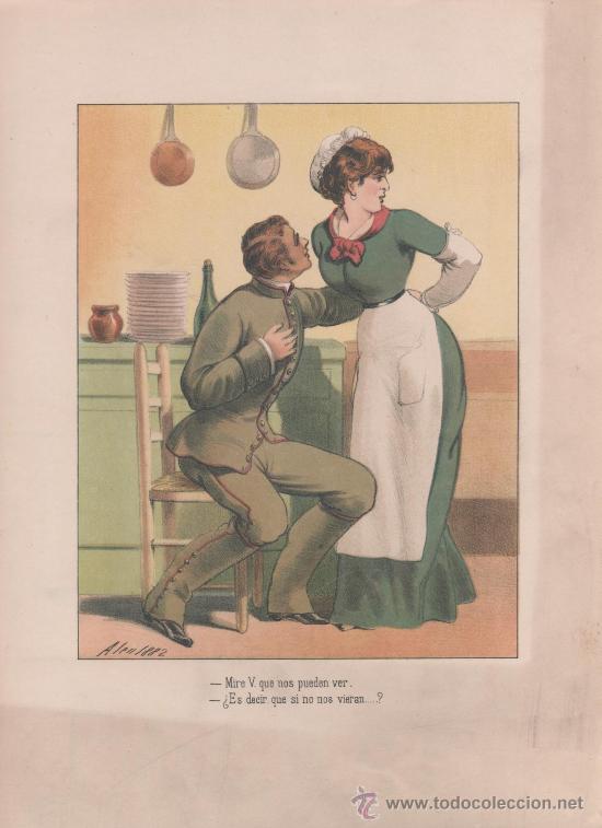 Arte: ** LA VIDA ALEGRE ** Litograf&iacute;a, 1882 - Foto 1