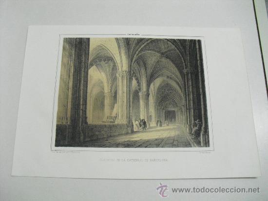 Arte: 1839 CLAUSTRO DE LA CATEDRAL DE BARCELONA - Foto 1