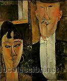 Arte: LAMINA MONDIGLIANI : LOS RECIEN CASADOS. 60 X 80 CM. LITOGRAFIA OFFSET