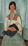 Art: LAMINA MONDIGLIANI: LA GITANA Y EL NI&Ntilde;O. 60 X 80 CM. LITOGRAFIA OFFSET