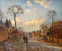 Arte: LAMINA CAMILLE PISSARO: LA RUTA DE LOUVECIENNES. 80 X 60 cm. LITOGRAFIA OFFSET