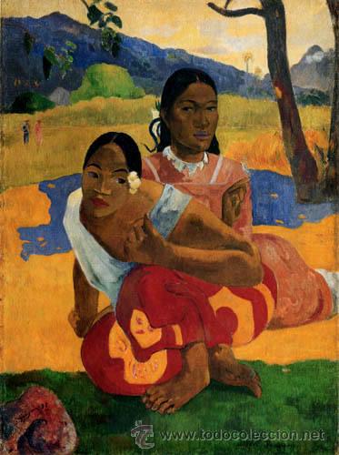Arte: LAMINA IMPRESIONISTA GAUGUIN: NAFEA FAA IPOIPO . 80 X 60 cm. LITOGRAFIA OFFSET