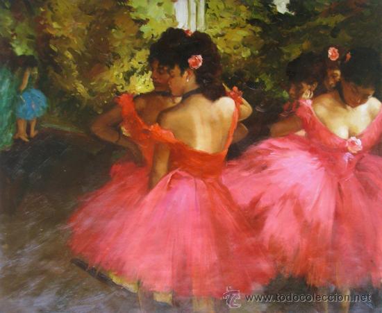 Arte: LAMINA IMPRESIONISTA DEGAS: BAILARINA EN ROSA . 80 X 60 cm. LITOGRAFIA OFFSET