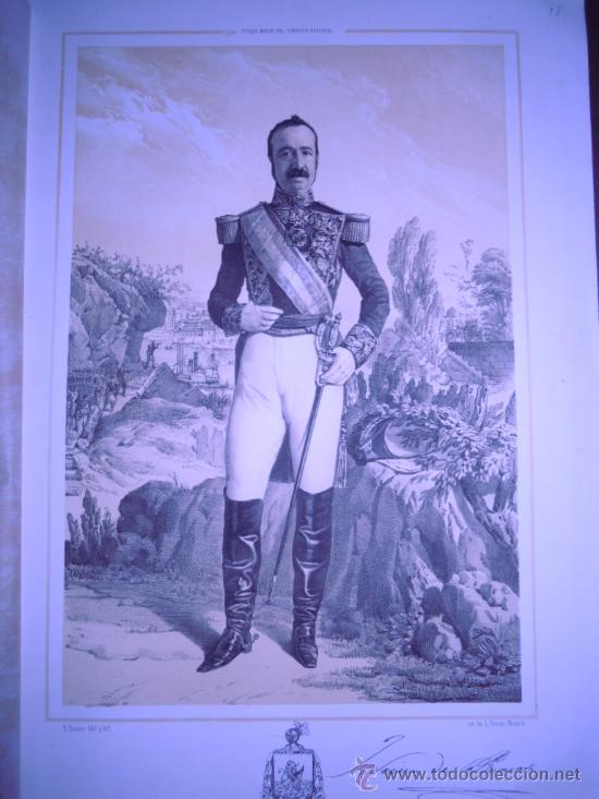 Art: LITOGRAFIA DE FEDERICO RONCALI, CONDE DE ALCOY, n. en C&aacute;diz 1809-1857, capit&aacute;n general de Valencia