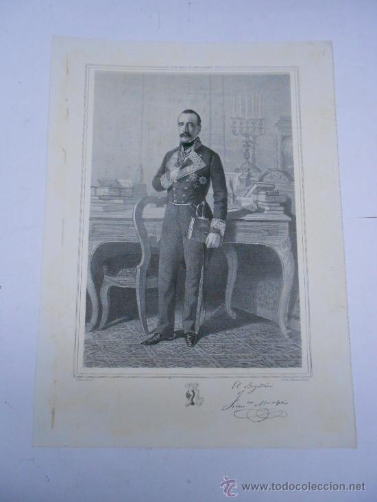 Art: LITOGRAFIA DEL BRIGADIER DE INFANTERIA FRANCISCO DE MIRALPEIX NACIDO EN BARCELONA EN 1794 42X31 CMS