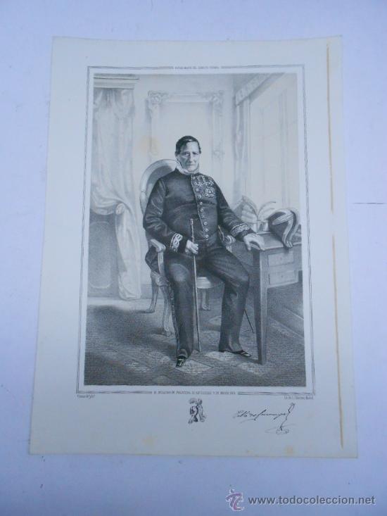 Art: LITOGRAFIA DEL BRIGADIER DE INFANTERIA PABLO DE CASAMAYOR NACIDO EN BARBASTRO (ARAG&Oacute;N) 42X31 CMS
