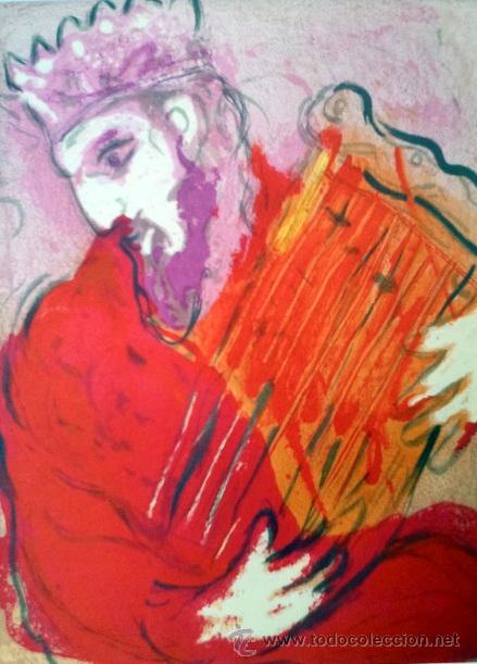 Arte: CHAGALL, M. (1887-1985). DAVID CON ARPA. NUMERADA. LIMITADA. - Foto 1