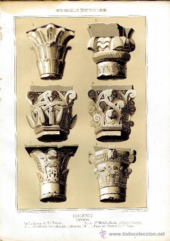 Arte: Toledo. Capiteles de iglesias y del hospital de Santa Cruz, 1857.