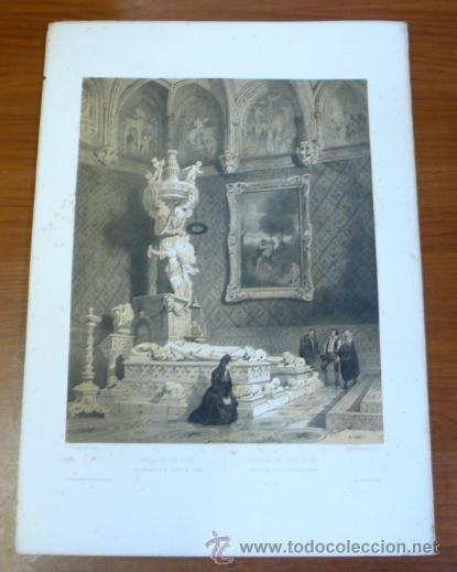 Kunst: GRABADO LITOGR&Aacute;FICO DE VILLA-AMIL. CAPILLA DE SAN BLAS EN EL CLAUSTRO DE LA CATEDRAL DE TOLEDO.