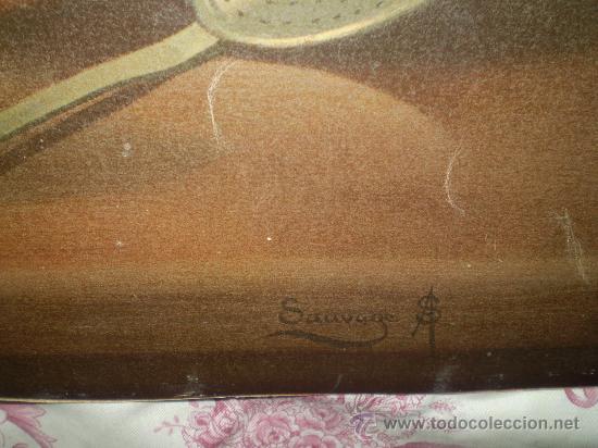 Arte: BODEGON LITOGRAFIA FIRMADA FINALES S XIX - Foto 2