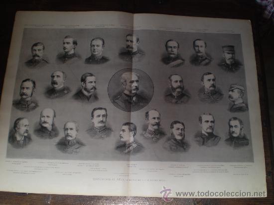 Art: LITOGRAFIA S XIX SACADA DE UN LIBRO,EXPEDICION AL NILO LORD WOLSELEY Y SU ESTADO MAYOR