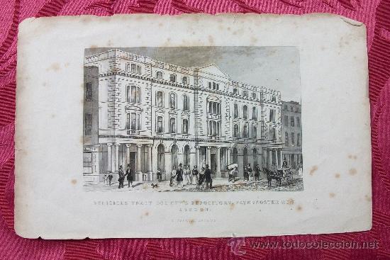 Arte: Litograf&iacute;a s. XIX edificio londinense - Foto 1