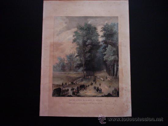 Arte: ANDREAS PIC DE LEOPOL (1789-1860) VISTA DE LA CALLE DE LA REINA EN ARANJUEZ. 38 X 31 Cm.