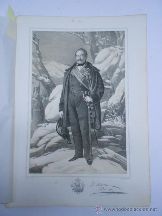 Art: LITOGRAFIA DEL TENIENTE GENERAL DON JUAN ANTONIO ALDAMA NACIDO EN VILLARCAYO. 42x31cms