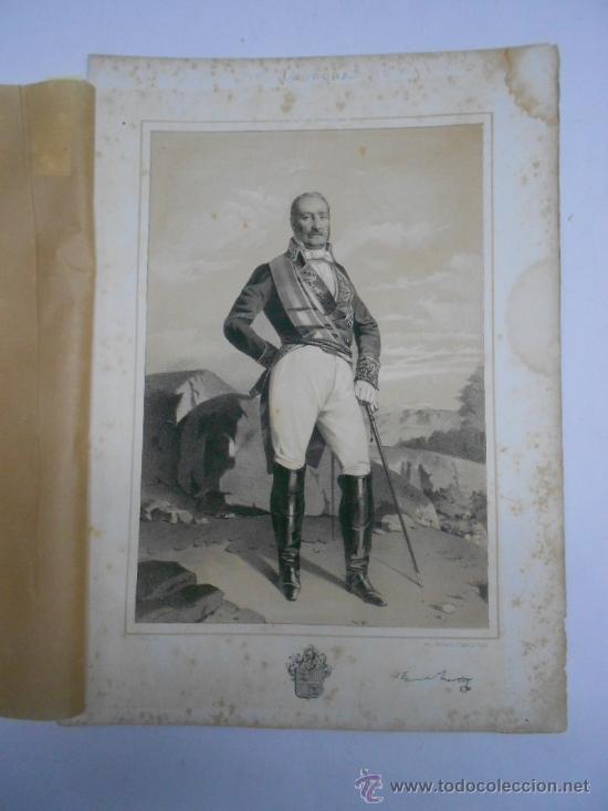 Art: LITOGRAFIA DEL TENIENTE GENERAL DON fermin de iriarte NACIDO EN urriza (Navarra). 42x31cm