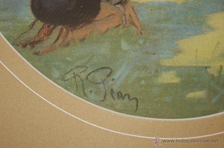 Arte: Firmado R. Pean. Litografia iluminada - Foto 3