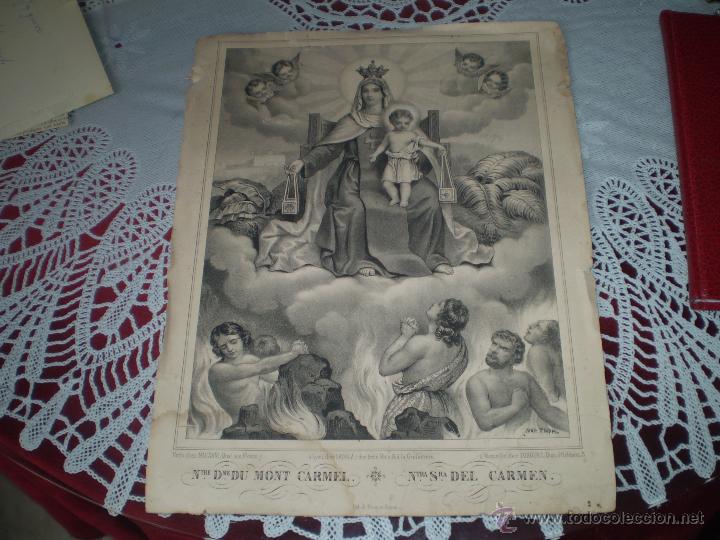 Arte: LITOGRAFIA NAP THOM NTRA.SRA. DEL CARMEN S XIX