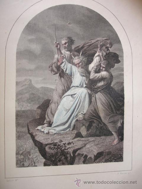Arte: MOISES Y LAS TABLAS DE LA LEY .ESCENA BIBLICA.10X14.A&Ntilde;O 1886