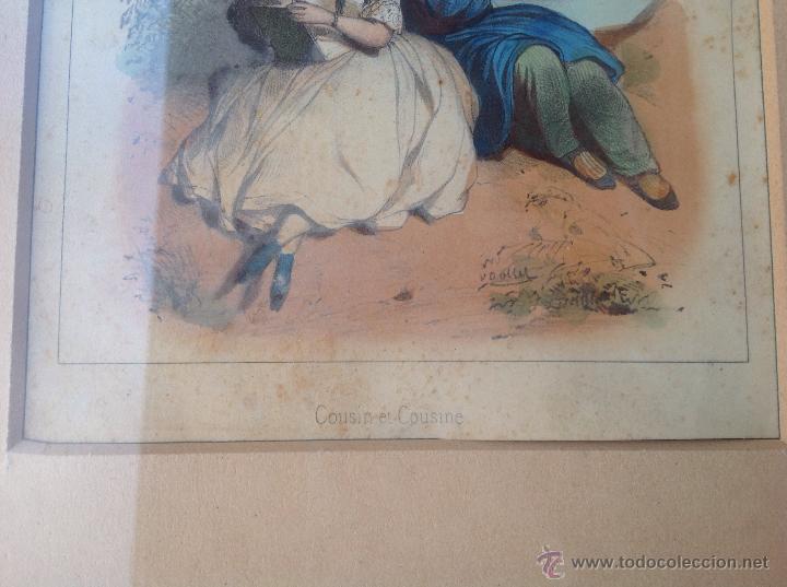 Arte: Litograf&iacute;a coloreada francesa. s XIX - Foto 2