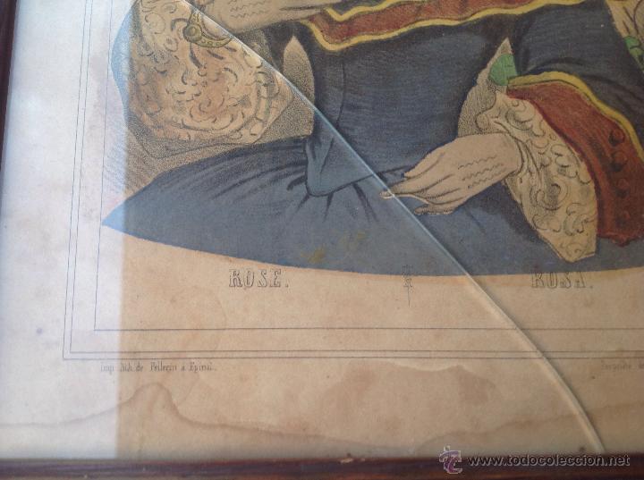 Arte: Litograf&iacute;a coloreada enmarcada. s XIX - Foto 2
