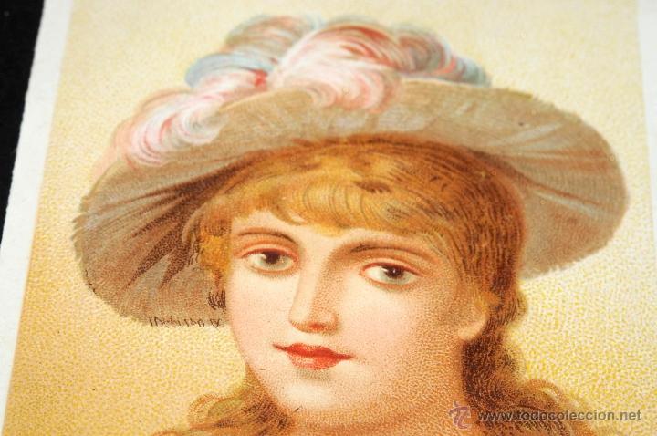 Arte: CROMOS LITOGRAFIAS DE SE&Ntilde;ORAS ELEGANTES - Foto 4