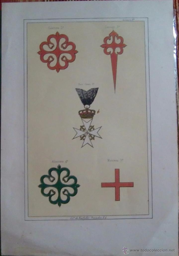 Arte: NOBLEZA. ORDENES MILITARES SANTIAGO, CALATRAVA, MALTA, BELLA LITOGRAF&Iacute;A DE FINES DEL S. XIX.