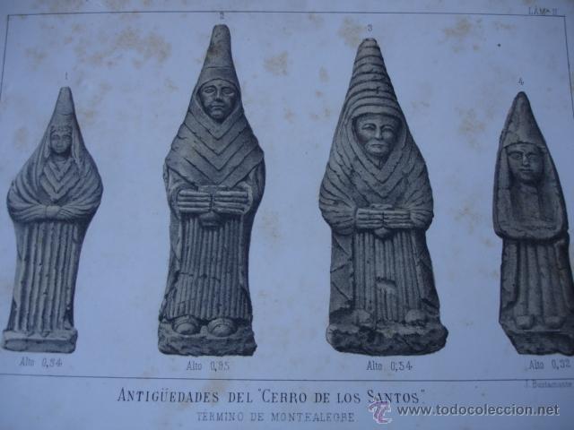Arte: ANTIGUEDADES DE LOS SANTOS.MONTEALEGRE.ALBACETE .1871 ORIGINAL .24.5X15.LIT .BUSTAMANTE LAMINA II