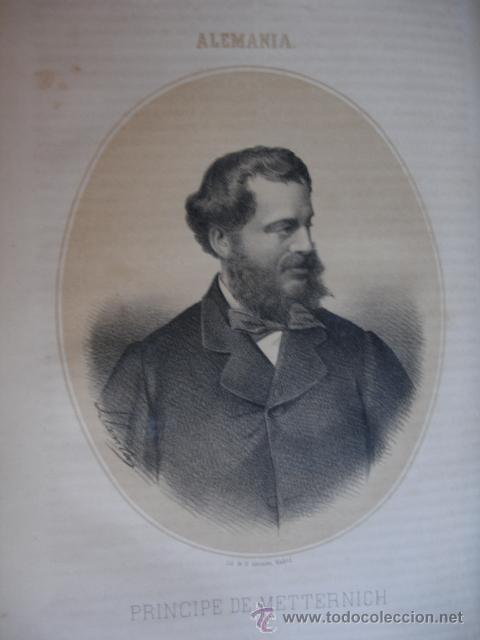 Arte: PRINCIPE DE METTERNICH  .A&Ntilde;O 1867.FOLIO.SE ACOMPA&Ntilde;A DE UNA PEQUE&Ntilde;A BIOGRAFIA DEL PERSONAJE