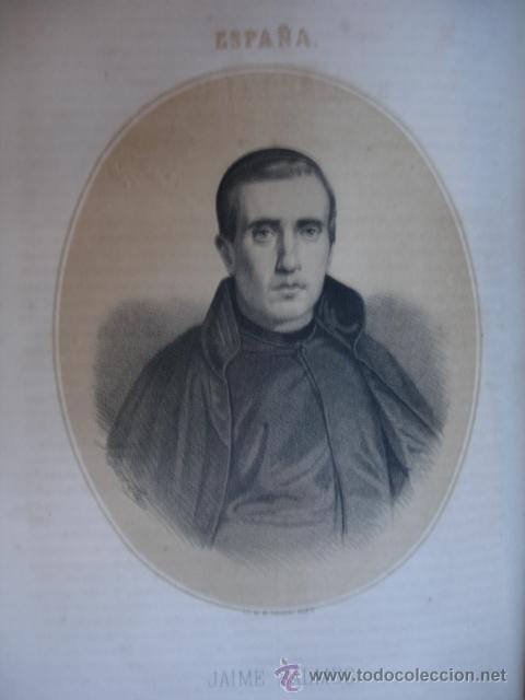 Arte: JAUME BALMES.VICH 1867.FOLIO.SE ACOMPA&Ntilde;A UNA PEQUE&Ntilde;A BIOGRAFIA DEL PERSONAJE