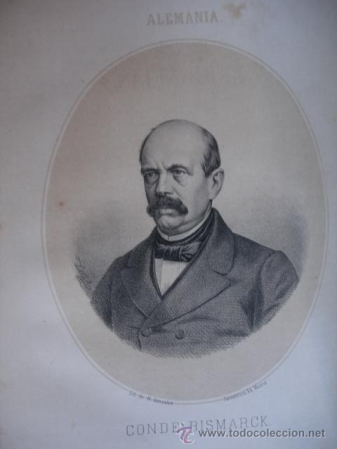 Arte: CONDE DE BISMARCK  1867.FOLIO.ACOMPA&Ntilde;A UNA PEQUE&Ntilde;A BIOGRAFIA