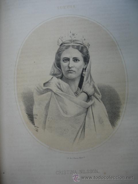 Arte: CRISTAINA NILSSON .SUECIA .A&Ntilde;O 1867.ACOMPA&Ntilde;A UNA PEQUE&Ntilde;A BIOGRAFIA.FOLIO