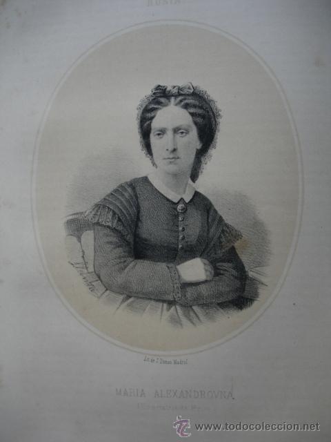 Arte: MARIA ALEXANDROVNA EMPERATRIZ DE  RUSIA .A&Ntilde;O 1867.ACOMPA&Ntilde;A UNA PEQUE&Ntilde;A BIOGRAFIA.FOLIO