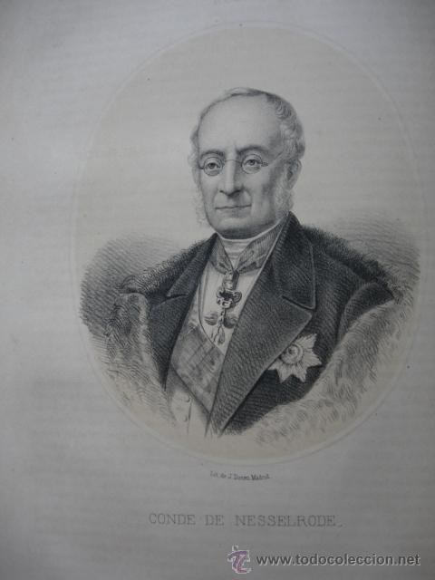 Arte: CONDE DE NESSELRODE  .RUSIA .A&Ntilde;O 1867.ACOMPA&Ntilde;A UNA PEQUE&Ntilde;A BIOGRAFIA.FOLIO