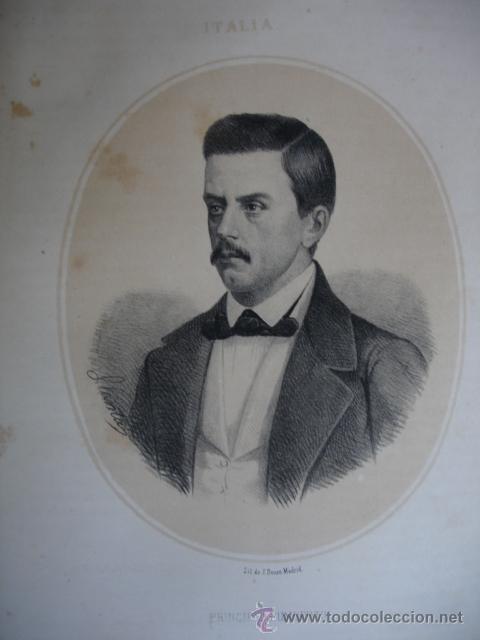 Arte: PRINCIPE HUMBERTO.ITALIA .A&Ntilde;O 1867.ACOMPA&Ntilde;A UNA PEQUE&Ntilde;A BIOGRAFIA.FOLIO